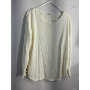 Womans Jane & Delancey Large Off White Long Sleeve Pullover Sweater Accent